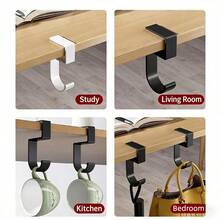 5 Types Detachable Student/Office Desk Hanging Hooks, Desktop Storage Rack - Multicolor - View 4