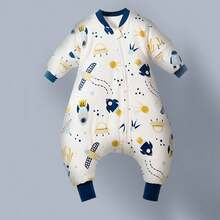 Túi ngủ cho bé bằng cotton mềm mại, họa tiết hoạt hình, độ dày 1.0 Tog, thấm hút mồ hôi và thoáng khí, tay áo có thể tháo rời, thích hợp cho mùa xuân và mùa hè. - Nhiều màu - Xem 12