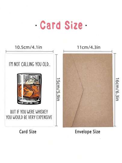 Whiskey Themed Humorous Birthday Greeting Card - Unique Not Calling You Old Joke - For Friends Significant Others Family Small Business - Versatile For Birthday Anniversary Prom Good Luck Thanks