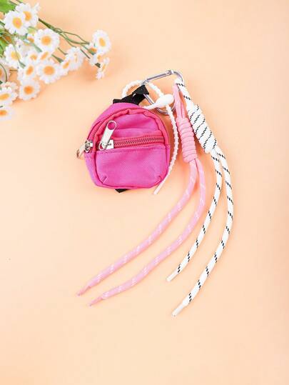 1 pieza Mini monedero con cremallera y llavero - Bolsa pequeña con borla colorida, soporte para auriculares y llaves, regalo para amigos y novias