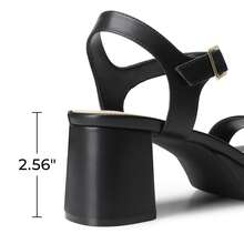 Comfortable Platform Chunky Low Heeled Sandals For Teenagers, Open Toe Buckle Decor Ankle Strap Summer Sandals - 黑色 - 查看 4