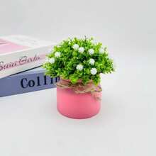 1pc Star Sky Rope Pink Potted Plant, Office/Home Desktop Decor Artificial Flower Bonsai, Mini Artificial Potted Plant, Artificial Greenery, Small Space Decor - Multicolor - View 14