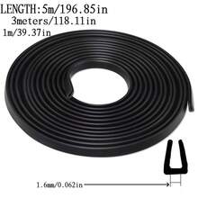 1米/3米/5米自粘U型橡胶封边条，橡胶封边条，16毫米宽U型槽封边条，汽车门密封条，汽车自粘密封条，隔音条，金属边缘保护条，U型垫片，黑色 - B - 查看 3