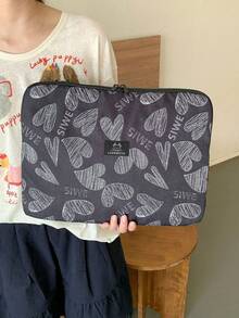 Laptop Bag / Tablet Bag 11-Inch / 14-Inch Laptop Bag / Bag / Laptop Case Denim Color Heart Pattern Waterproof Portable Computer Protective Cover / Small Bag / File Bag / Laptop Inner Bag / Computer Carrying Bag 11/13/14/15.3/15.6 Inches Portable Tablecloth Bag Suitable For 9-11-Inch Air 4 / 5 Pro 11/Mini 5/6 Protective Cover / Shockproof Bag School Season Essential Bag Laptop Bag For Women Laptop Sleeve Laptop Cover For Business Travel Essentials - Multicolor - View 6