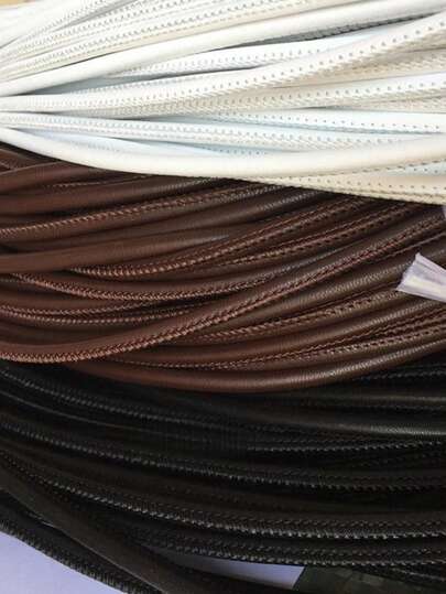 1.5m Flat Braided Leather Cord Soft Core Round Leather Cord Wear-Resistant Durable DIY Material Versatile Bag Strap Drawstring For Bucket Bag Backpack Strap Garment & Bag Accessories