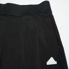 Adidas Pantalones cortos rectos de mujer con cierre de cremallera, de tela ligera, para primavera/verano - Negro - Ver 2