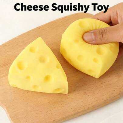 1个全新软奶酪挤压玩具，可挤压的减压玩具，适用于办公桌和居家放松