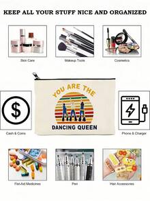 1pc LEVLO Mamma Musical Comedy Make Up Bag Mamma Fans Gift You Are The Makeup Zipper Pouch Bag, Make Up Bag - Multicolor - View 10