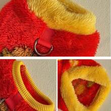 节日图案宠物保暖背心，带牵引绳，内衬抓绒，可为小型猫狗保暖 - 彩色 - 查看 9