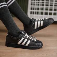 Giày Adidas Superstar II dành cho nữ - Giày thể thao mũi vỏ sò cổ điển - Đen và trắng - Xem 5