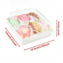 20个（20个盒子+20个盖子）棕色方形蛋糕盒，带盖，适用于三明治、面包、零食、饼干、水果蛋糕和瑞士卷。 - 棕色 - 查看 7