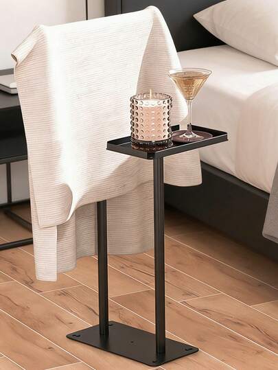 1 قطعة رف تجفيف، رف منشفة قائم على قاعدة ذو طبقتين، من الصلب الكربوني الأسود المعدني البسيط، منظم أرضي بدون ثقب مع صينية اختيارية للحمام والحوض والحمام، مثالي لديكور المنزل والفندق الحديث