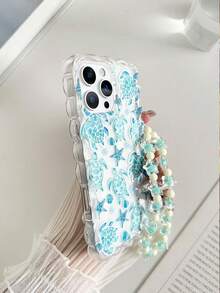 海龟彩绘编织波浪边简约优雅TPU彩绘防震手机壳，配串珠手链配件，兼容 17 Pro/17 Air/17/17 Pro Max、16/11/16 Pro/16 Plus/16 Pro Max/16 e/15 Pro Max/13/14/12/XS/XR/7G/8 Plus/XR/7/8、15 Pro Max、13、14、P12、X、12/14彩绘TPU防震软壳 - 彩色 - 查看 5