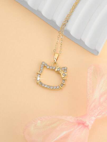 SANRIO Cute Sweet Cat Pendant Necklace, Suitable As Birthday Gift For Girlfriend (Excluding Gift Box)