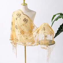 Elegant Long Tassel Chiffon Shawl For Bridesmaid And Wedding Party Evening Dinner Elegant Name Lady Summer Winter Spring Autumn - Multicolor - View 2