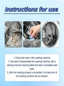jakehoe 1pc/5pcs/10pcs Washing Machine Cleaner Tablets, Effectively Cleans Drum, Removes Odor And Dirt, Leaves Pleasant Fragrance. Strong Cleaning Power, Good Washing Effect, Makes Washing Machine Drum Cleaner. Gentle Ingredients, Quickly Dissolve In Water, Won't Damage Washing Machine. - 固體 - 查看 4