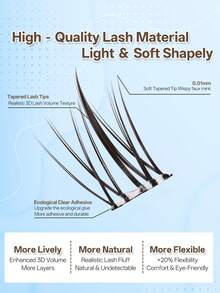 72pcs Glue-Free Sunflower False Eyelashes, Large Capacity! Slouchy Person Glue-Free Self-Adhesive Sunflower False Eyelashes, Single Cluster No Glue Required For Beginners, Easily Enlarge Eyes, Ready To Use - C - View 4