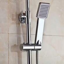 1pc Circular Rod Shower Bracket, Insertable Shower Rod Adjustable Shower Head Holder - C - View 3