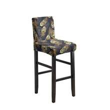1/2/4/6pcs Stretch Printed Bar Stool Chair Covers, Home & Hotel Use - Golden Feather - View 8