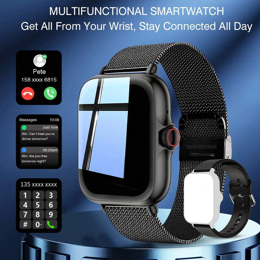 Popular Unisex Smartwatch, Calorie Tracking, Multiple Sports Modes, Alarm, Phone & Message Notifications, 250mAh, Compatible With Android And IOS - Multicolor - View 1