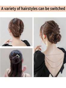 金属发髻固定器，高髻盘发发夹，简约百搭慵懒发夹，4齿/7齿女士发夹，女士适用，配饰，女士配饰，女士，美发工具，美容配饰，卷发，配饰，女士适用，秋季，旅行，美发工具，女士配饰，美发用品，秋季，女士适用，旅行，女士配饰，女士，美发工具，美发用品，用品，美容配饰，礼物，旅行，美发用品，圣诞礼物，头部配饰 - 金色 - 查看 3