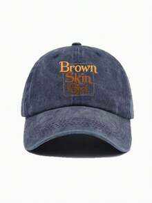 1顶男女通用“棕色皮肤女孩”复古水洗棒球帽，可调节帽带设计，适合通勤、娱乐、旅行、度假等场合。 - 多色 - 查看 16