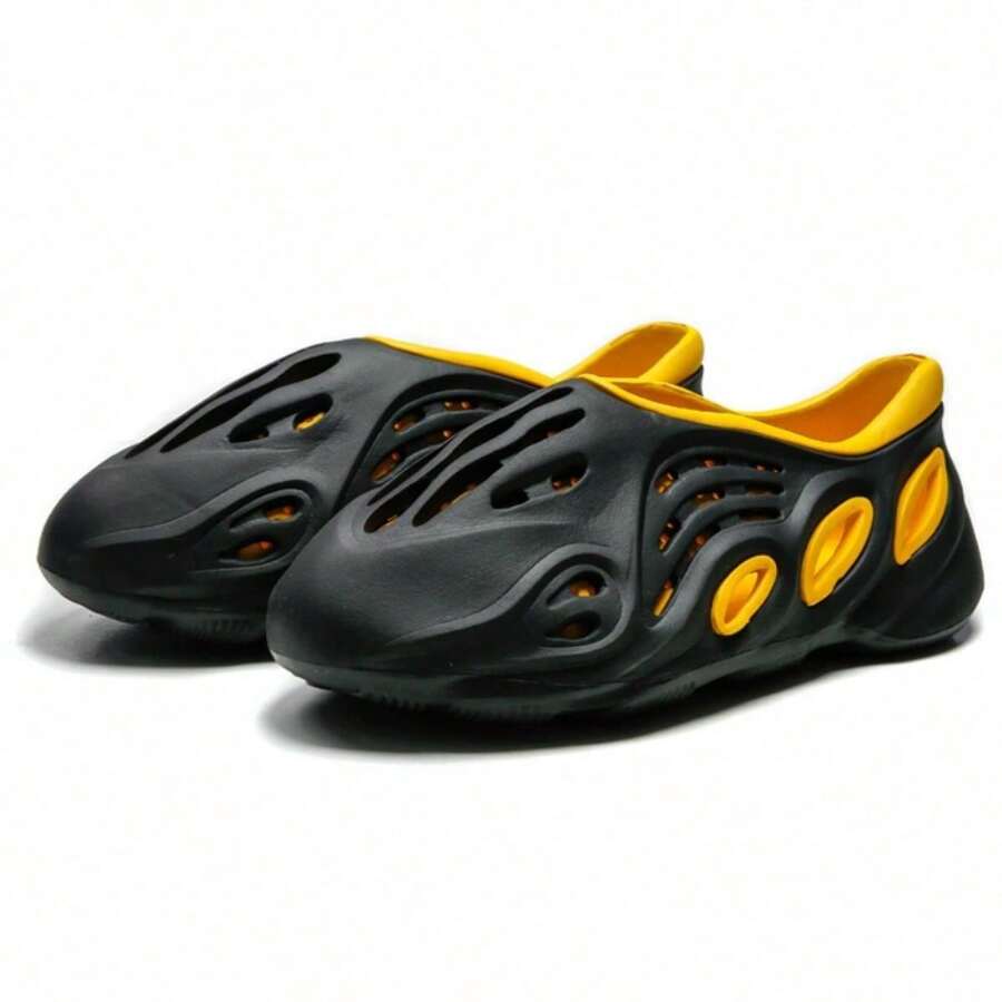 Foam Runner Shoes For Women Men, Hollow Cloud Slippers Lightweight Slip-On Walking Sneakers Breathable Soft Beach Sandals - Amarillo - Ver 1