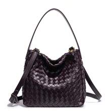 Luxury Woven Faux Leather Hobo Bag For Women, Adjustable Strap Crossbody Shoulder Bag, Fashion Handbag For Commute & Dating - Multicolor - View 15