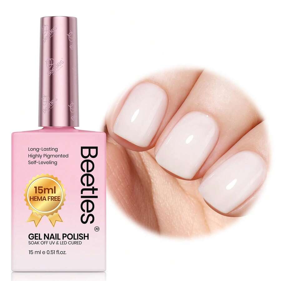 Beetles 15ml Hema Free Black Gel Polish – Silent Charm Audrey Color Long-Lasting Soak Off UV LED Glossy Manicure DIY Nail Art - 15Ml Hema-free Vanila Milkshake - 查看 1