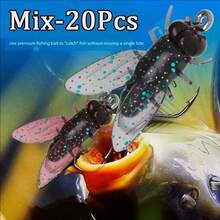 Newest PVC Fly Fishing Flies Soft Rubber Fly Fishing Lures Lifelike Flies Insects Lures Barbed Hooks Fishing Accessories - Multicolor - View 1