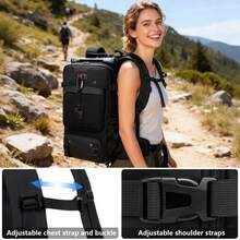 YSTYLE EasyJet Hand Luggage Backpack 40x25x18cm/46x30x23cm Unisex Cabin Bag 15.6 Inch Laptop Backpack With USB Charger Hiking Daypack - Black - View 4