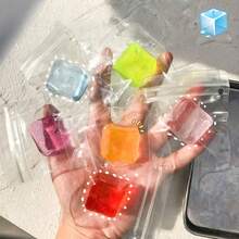 1个全新Nee Doh水果冰块挤压玩具，高透明水果冰块，超慢回弹，可塑形冰块挤压玩具，青少年及成人创意玩具，缓解压力，生日/节日礼物，3厘米水果冰块 - 彩色 - 查看 2