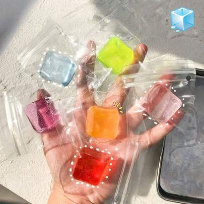 1个全新Nee Doh水果冰块挤压玩具，高透明水果冰块，超慢回弹，可塑形冰块挤压玩具，青少年及成人创意玩具，缓解压力，生日/节日礼物，3厘米水果冰块