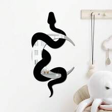 1件天然木色蛇纹镜面装饰摆件，创意3D波西米亚风月亮挂饰（适合家居、节日和氛围装饰） - 彩色 - 查看 6