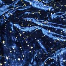 1pc Soft Stretchy Velvet Fabric - Blue, Star Pattern Design, Pre-Cut Size: 0.5 /1/2/3yards, Suitable For DIY Crafts, Tablecloths, Sofas, Toys, Curtains, Backdrops - Royal Blue - View 12