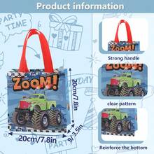 5/15 Stück Rennwagen-Themen Vlies-Tragetaschen, Monster Truck Muster Geschenktüten, geeignet für Themenfeiern, Einschulungsfeiern, Geburtstage, Geschäftsbesuche, Party-Gastgeschenke, Einschulungszeit, anwendbar für Feiertage, Veranstaltungen, Klassentreffen und verschiedene Anlässe - 9008-1-2-3-6-7 - Übersicht 4