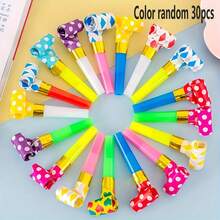 30/40/50 piezas Rollos de papel higiénico inflables creativos y divertidos, suministros y juguetes para fiestas, silbatos de dragón para cumpleaños, juegos educativos interesantes - Estilo de lunares - Ver 10