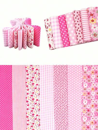 7pcs/Set 6.5*110cm (2.5*43.3in) Mixed Fabric Strips, DIY Sewing Accessories