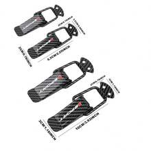 2pcs Car Bumper Clips With "SPORT" Logo Design, Carbon Fiber Car Bumper Safety Hook Lock Buckle, Universal Quick Release Front/Rear Bumper Trunk Fastener Clips Set, Universal Black Color, Suitable For Car And Truck Bumpers, Fenders, Trunk Lids, Rear Body Parts Metal Fixation Clamps, Auto Decorative Accessories - 2pcs - View 12
