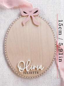 Personalized Birth Announcement Plaque, Matching Name Plate, Wooden Name Reveal Plaque, Customized Name Plate, Hospital Use Plaque, Name Plate, Bow Announcement, Bow Birth Plaque - F - Thẻ tên khai sinh B - Xem 4