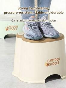 Plastic Small Stool, Cartoon Stool For Home Use, Bathroom Shower Stool, Small Chair, Creative Bench - Multicolor - View 5