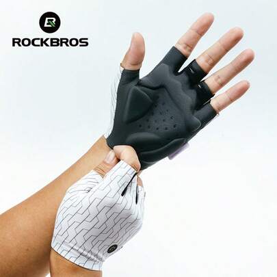 ROCKBROS 1pc Cycling Gloves Breathable Shockproof Anti-Slip MTB Road Bike Gloves With Integrated Palm Pad Thick Sponge Multiple Styles Bike Equipment Fitness Equipment