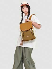 Women's Two-Shoulder Fashion Backpack, High-Quality Lightweight Hiking And Mountaineering Bag, Multi-Functional Daily Outdoor Backpack, Student School Bag, New Style - Orange - View 3