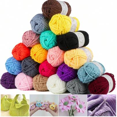 3/4/6/10pcs Crochet Yarn Set, 29 Colors - 100% Polyester 5-Ply Yarn Suitable For Beginners. Multi-Color Mixed Set, Perfect For Knitting And Crochet Starters. Great For Making Sweaters, Blankets, Shawls, Gloves, Scarves And Hats - Warm And Soft.