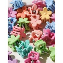 50pcs Mini Random Color Flower Design Cute Mini Hair Claw Casual St. Patrick's Day Summer Claw Clips Hair Clips Hair Jaw Clip Hair Clamps Hair Clutch Hair Catcher Clip School Stuff College Fall Winter Hair Accessories For Women For Vacation Outfits Woman Beach Accessories For Women - 彩色 - 查看 2