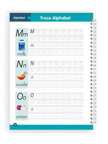 6本儿童控笔及智力训练练习册，蒙特梭利教育工具，儿童英语练习本，带凹槽魔法练习本，可重复使用的控笔训练练习册，学前儿童书写练习册 - 彩色 - 查看 3
