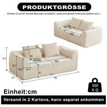 Sofas & Couches - Beige + Corduroy + Foam + 2 Seat - View 3