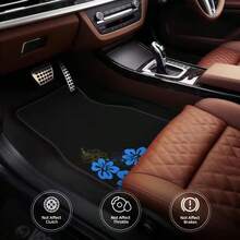 Juego de 4 alfombrillas flotantes azules, altamente absorbentes y compatibles con TESLA, SUV y sedanes - Hechas de poliéster duradero, fáciles de mantener, proporcionan protección para todo el año para los asientos delanteros y traseros, regalos perfectos tanto para hombres como para mujeres - Multicolor - Ver 3