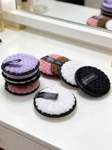 三件套洁面套装：卸妆棉、面巾、化妆海绵。柔软可重复使用，双用途卸妆棉，可用于清洁和去角质，男女皆宜。浴室、卧室、美发沙龙必备工具。婚礼、生日、节日、圣诞节、教师节、朋友的理想礼物。 - 彩色 - 查看 10