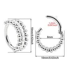 1件 316L不锈钢氧化锆圆形铰链鼻环鼻中隔耳骨耳软骨穿刺饰品 - style-2 - 查看 11